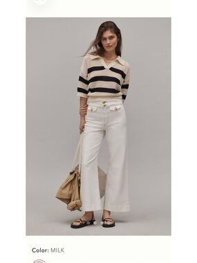 Joe's Jeans Wide-Leg High-Rise Jeans in Milk